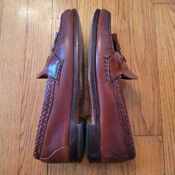 Allen Edmonds MAXFIELD‎ Brown Tassel Loafers 9.5D Braided Leather Dress Shoes main image 8